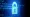 A teal padlock over a blue screen of scrolling code, symbolizing cybersecurity and site protection.