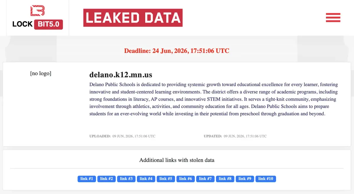 Screenshot documenting LockBit claim