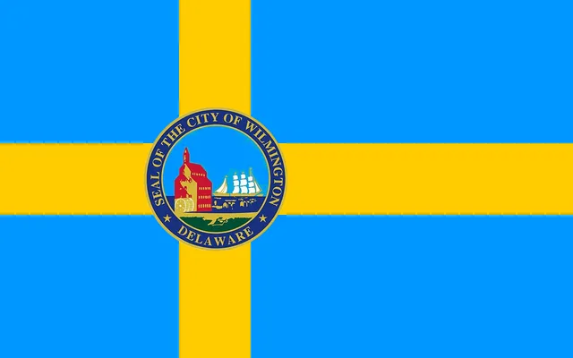 Wilmington, New Castle County, Delaware, USA flag