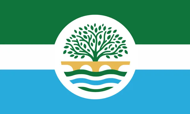 Bluffton, Wells County, Indiana, USA flag