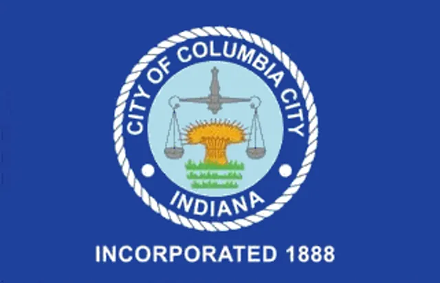 Columbia City, Whitley County, Indiana, USA flag