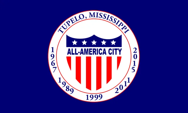 Tupelo, Lee County, Mississippi, USA flag