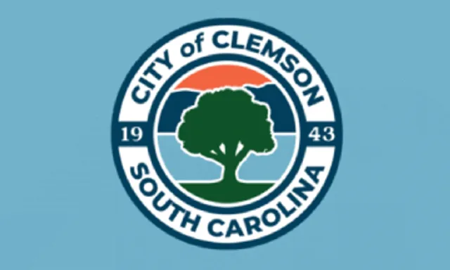 Clemson, Pickens County, South Carolina, USA flag